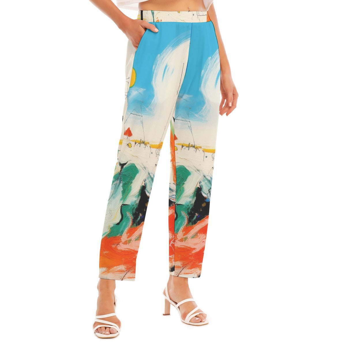 All-Over Print Women's Loose Straight-leg Pants