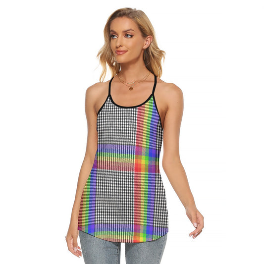 All-Over Print Women's Criss-Cross Open Back Tank Top