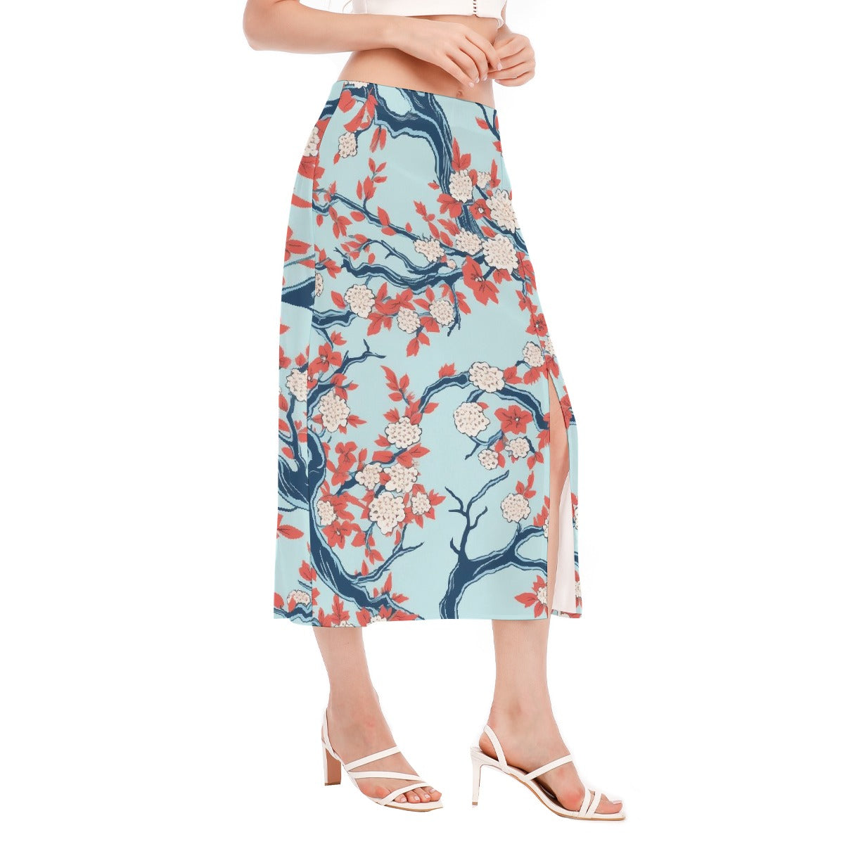 All-Over Print Women's High Slit Long Skirt