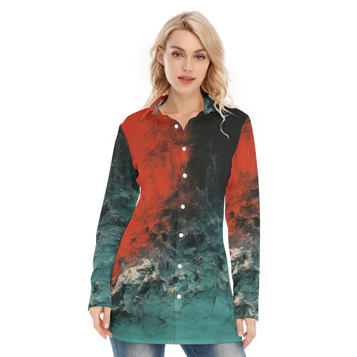 All-Over Print Women's Long Shirt