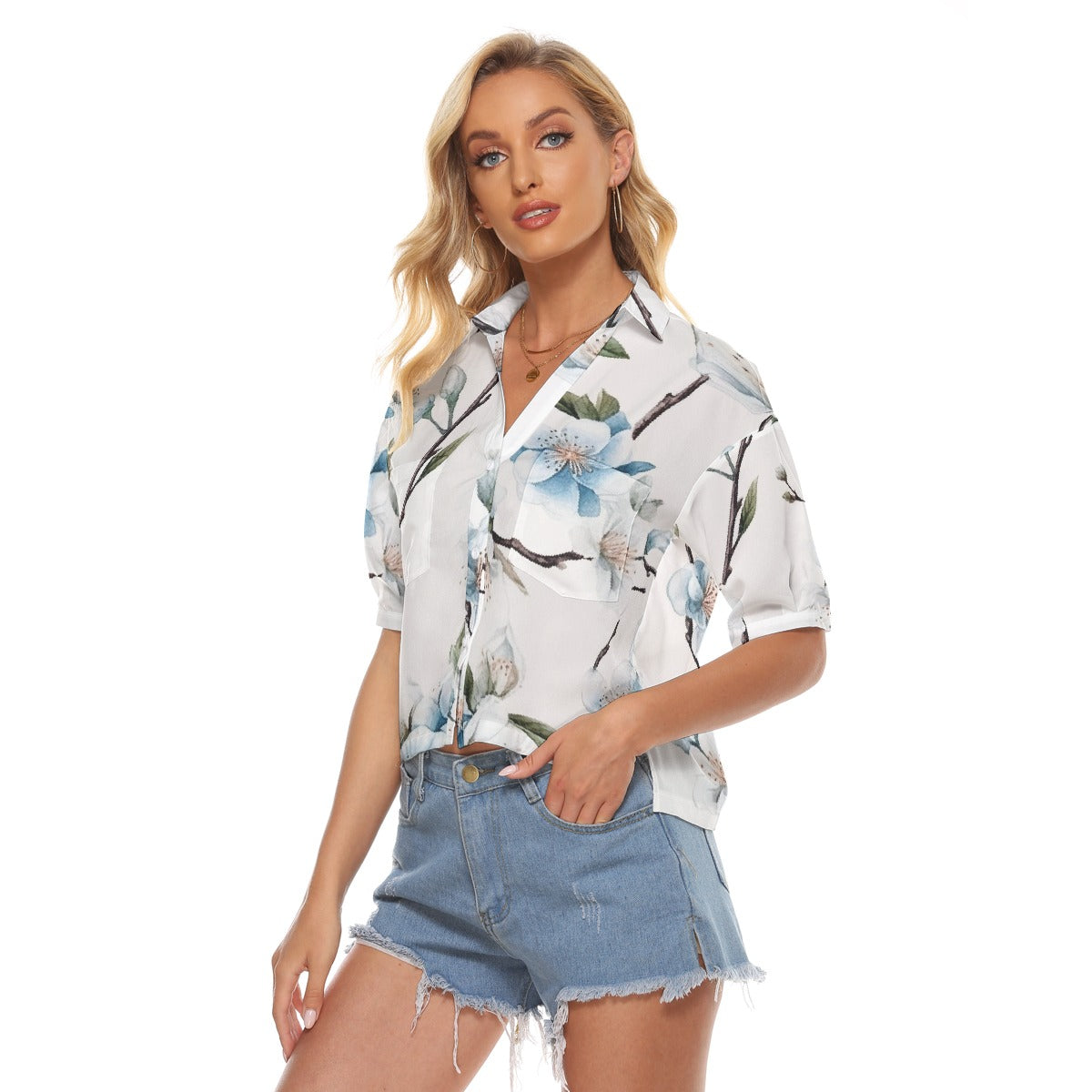 All-Over Print Women's V-neck Shirts