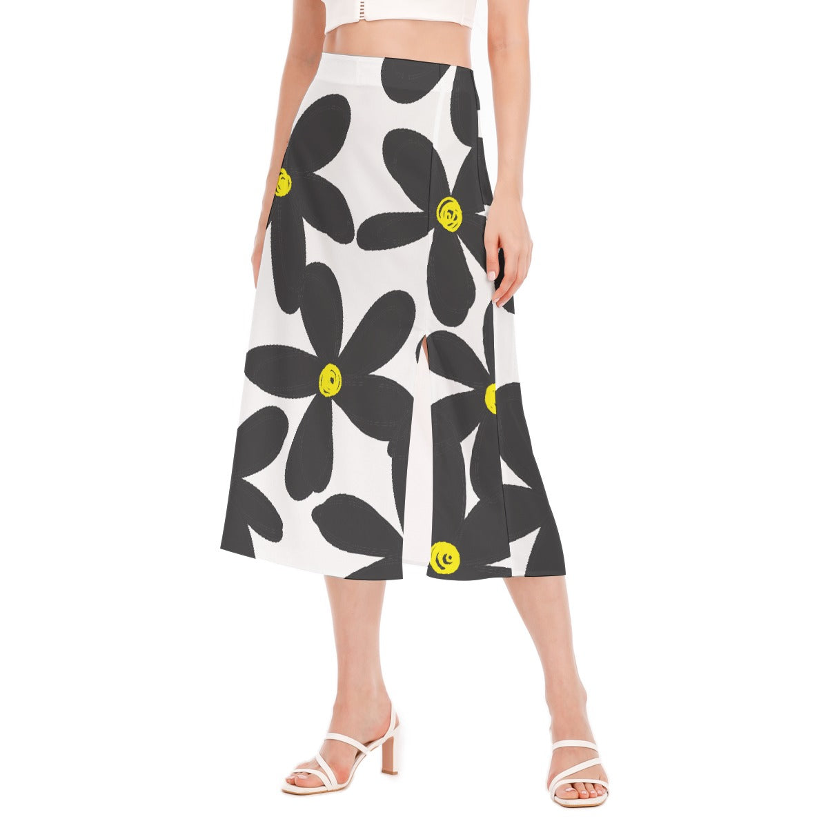 All-Over Print Women's High Slit Long Skirt