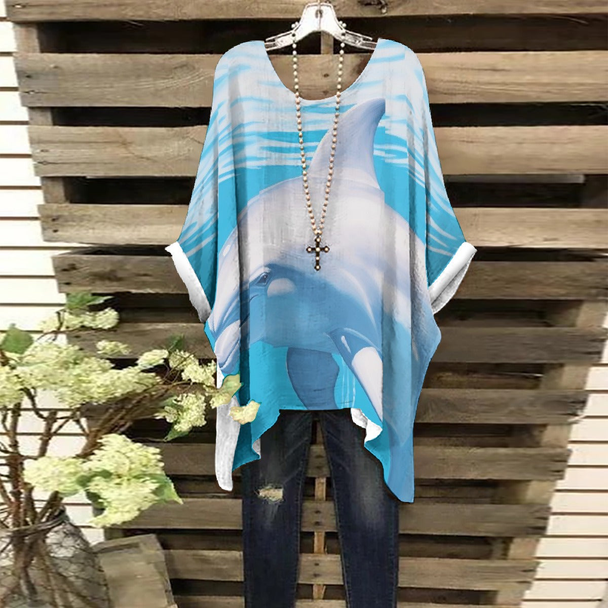 All-Over Print Women's Bat Sleeve Shirt