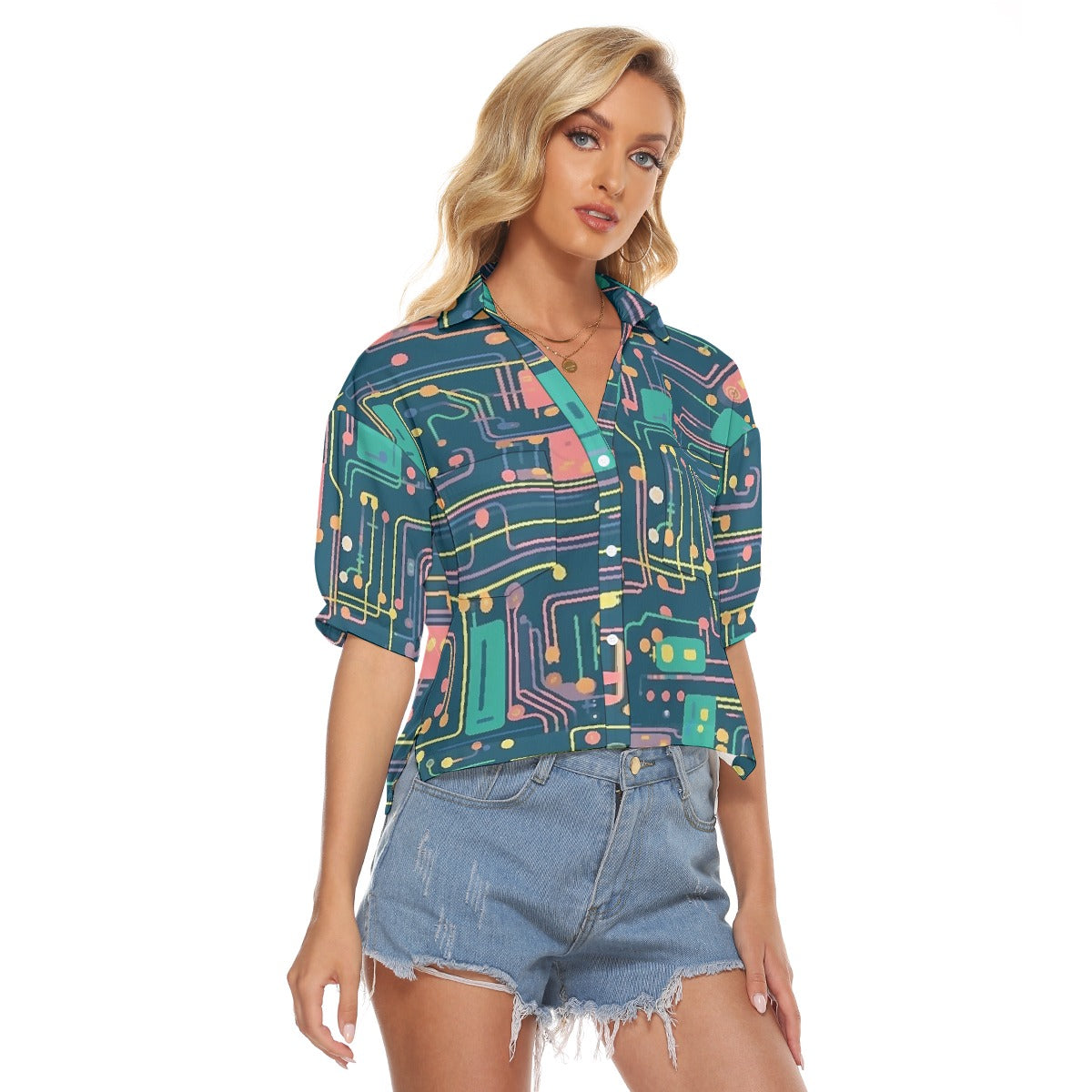 All-Over Print Women's V-neck Shirts