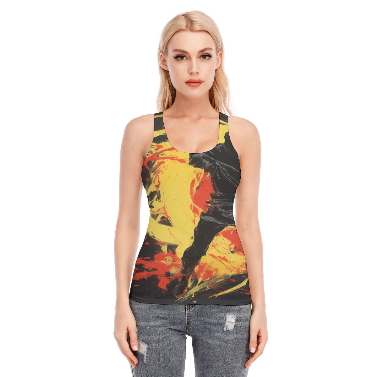 All-Over Print Women's Racer Vest | 190GSM Cotton