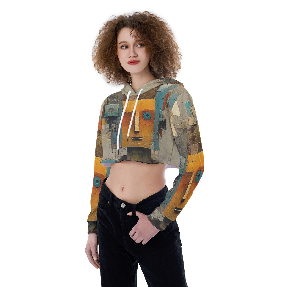 All-Over Print Women's Crop Top Hoodie