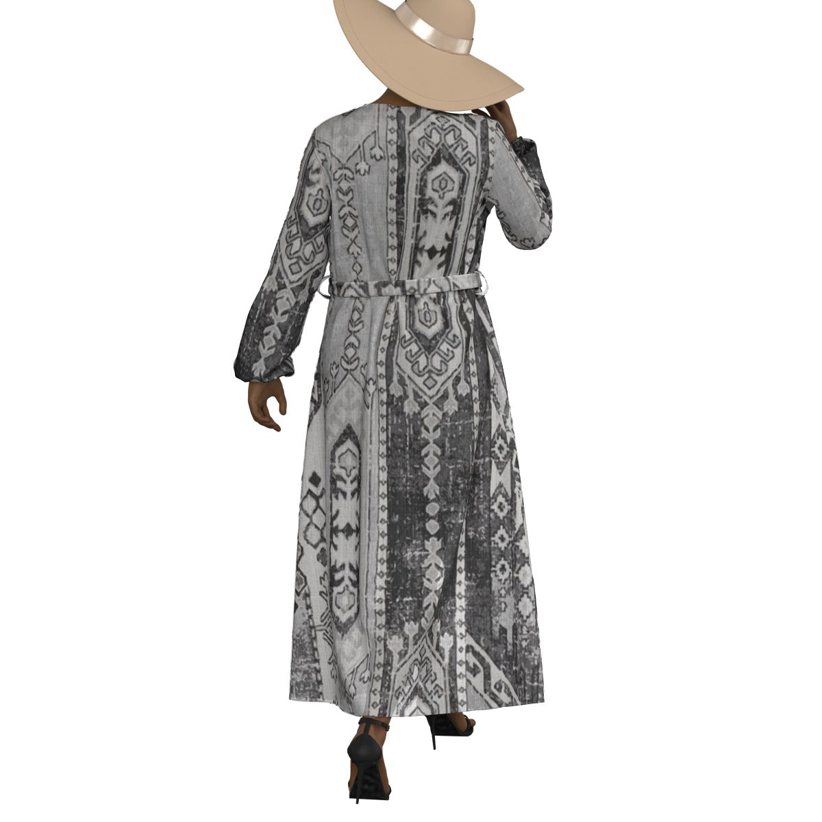 All-Over Print Women's Lace-up Chiffon Robe