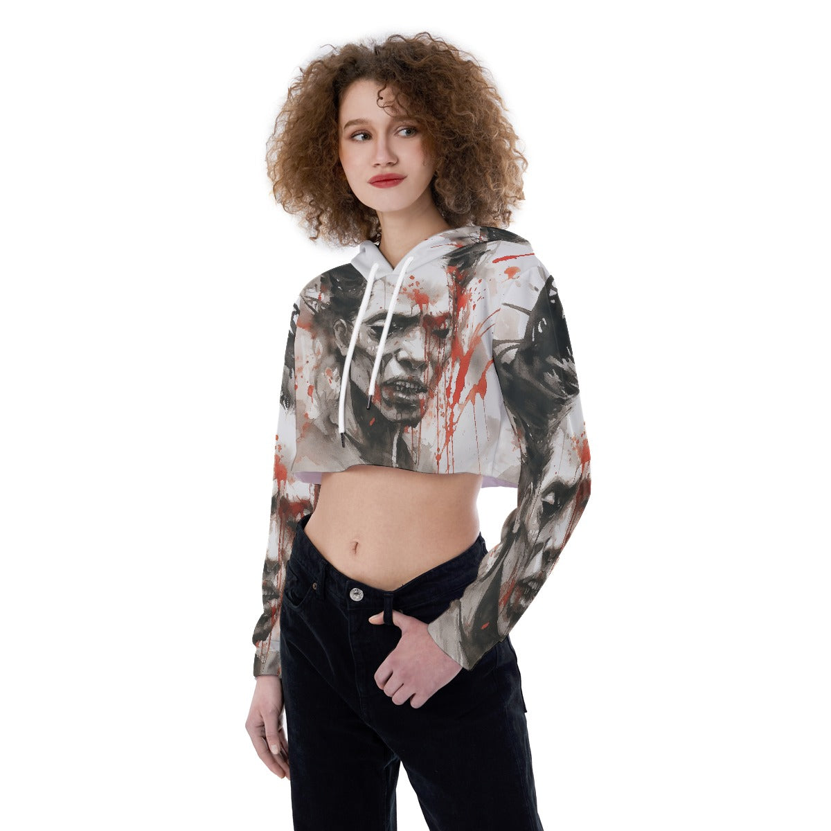 All-Over Print Women's Crop Top Hoodie