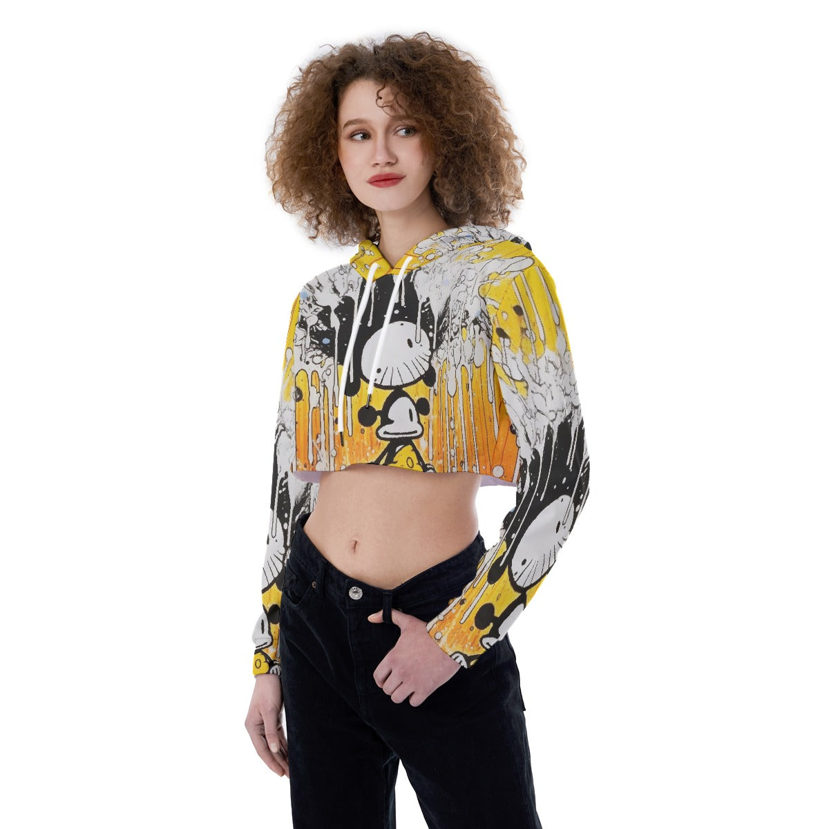 All-Over Print Women's Crop Top Hoodie