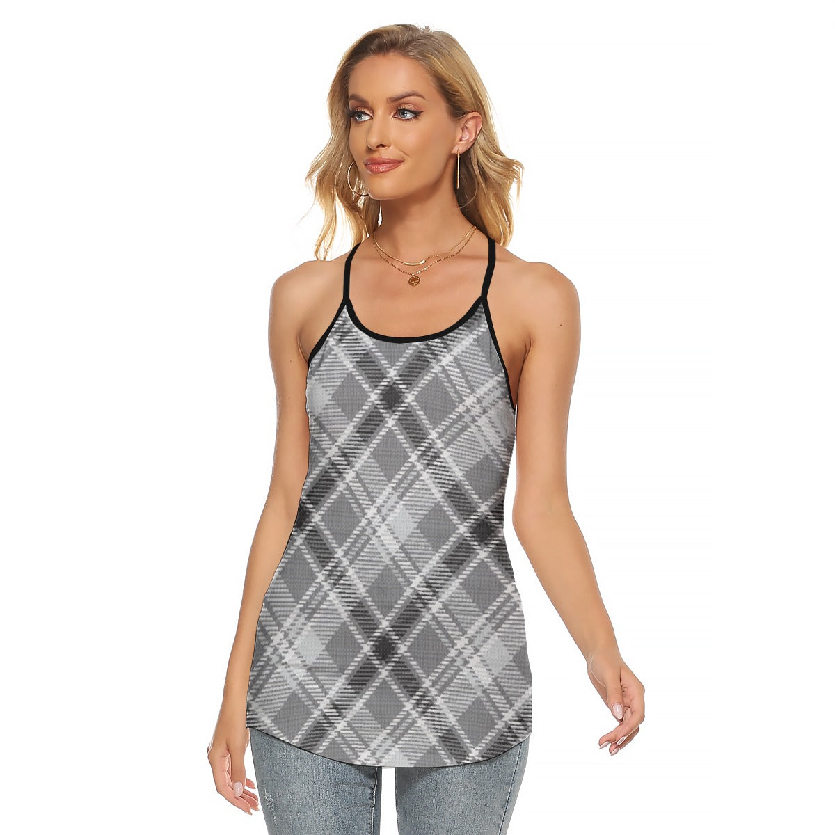 All-Over Print Women's Criss-Cross Open Back Tank Top