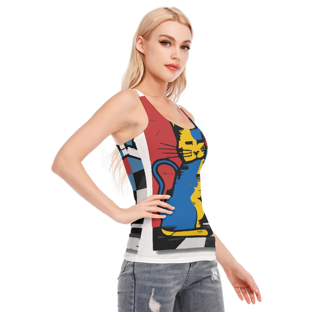 All-Over Print Women's Racer Vest | 190GSM Cotton