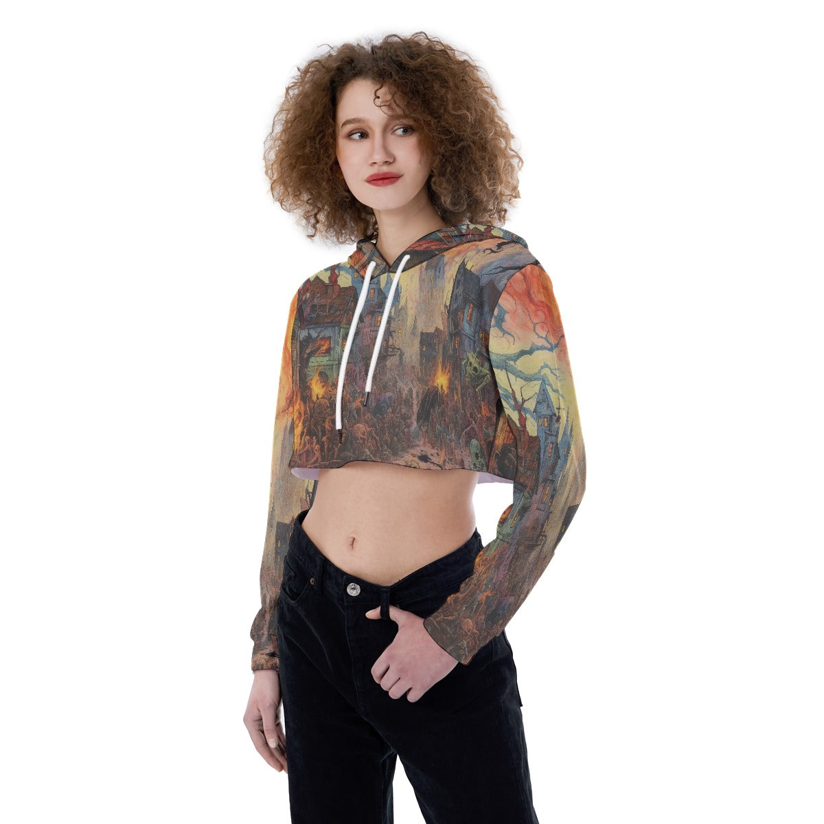 All-Over Print Women's Crop Top Hoodie