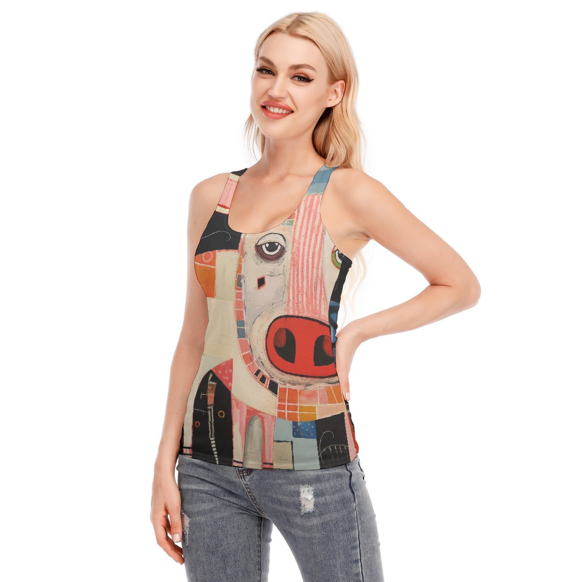 All-Over Print Women's Racer Vest | 190GSM Cotton