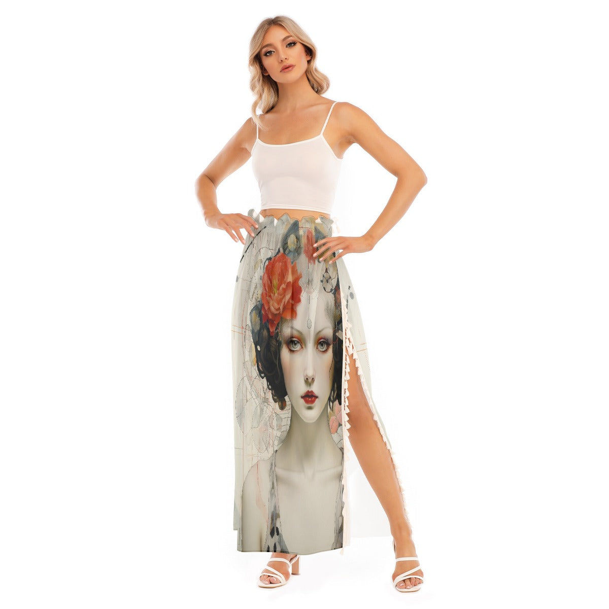 All-Over Print Women's Side Split Skirt