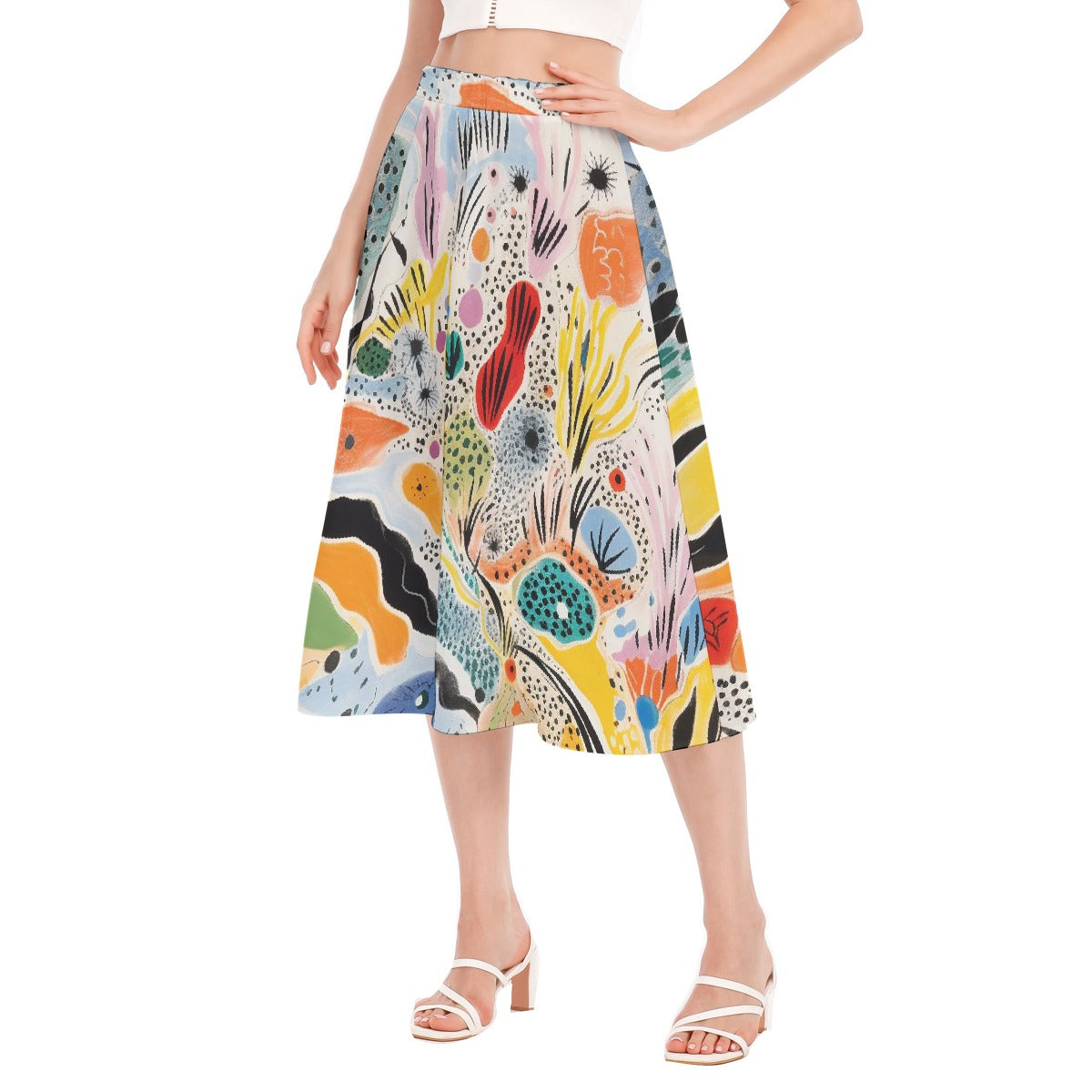 All-Over Print Women's Long Section Chiffon Skirt