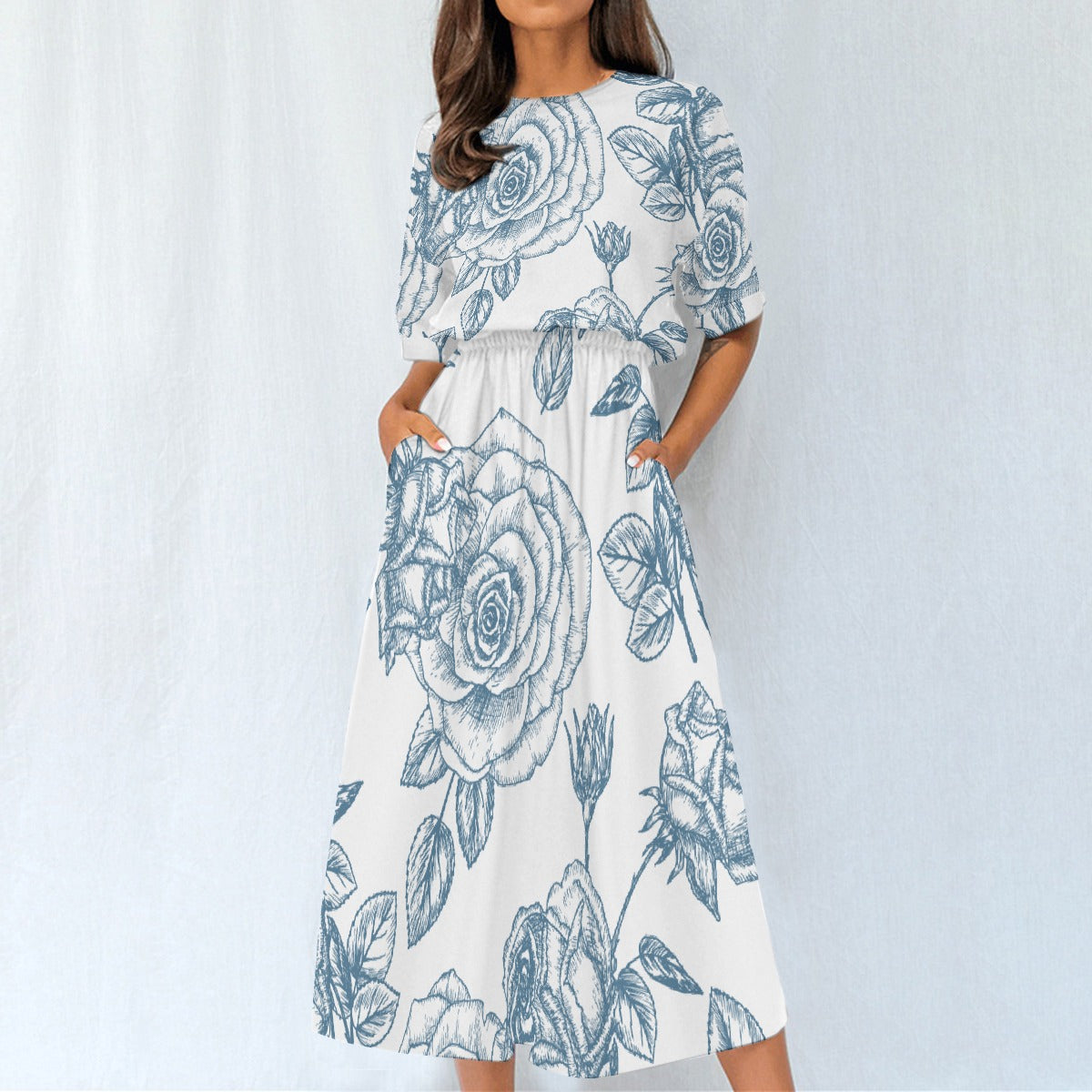 All-Over Print Women's Elastic Waist Dress