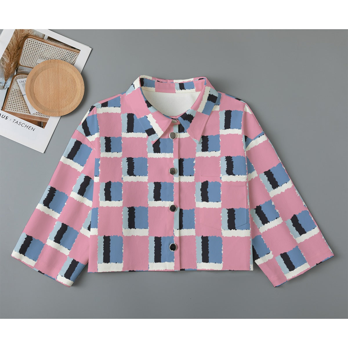 All-Over Print Women's Cropped Jacket | 245GSM Cotton