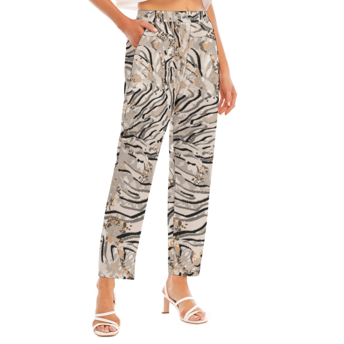 All-Over Print Women's Loose Straight-leg Pants