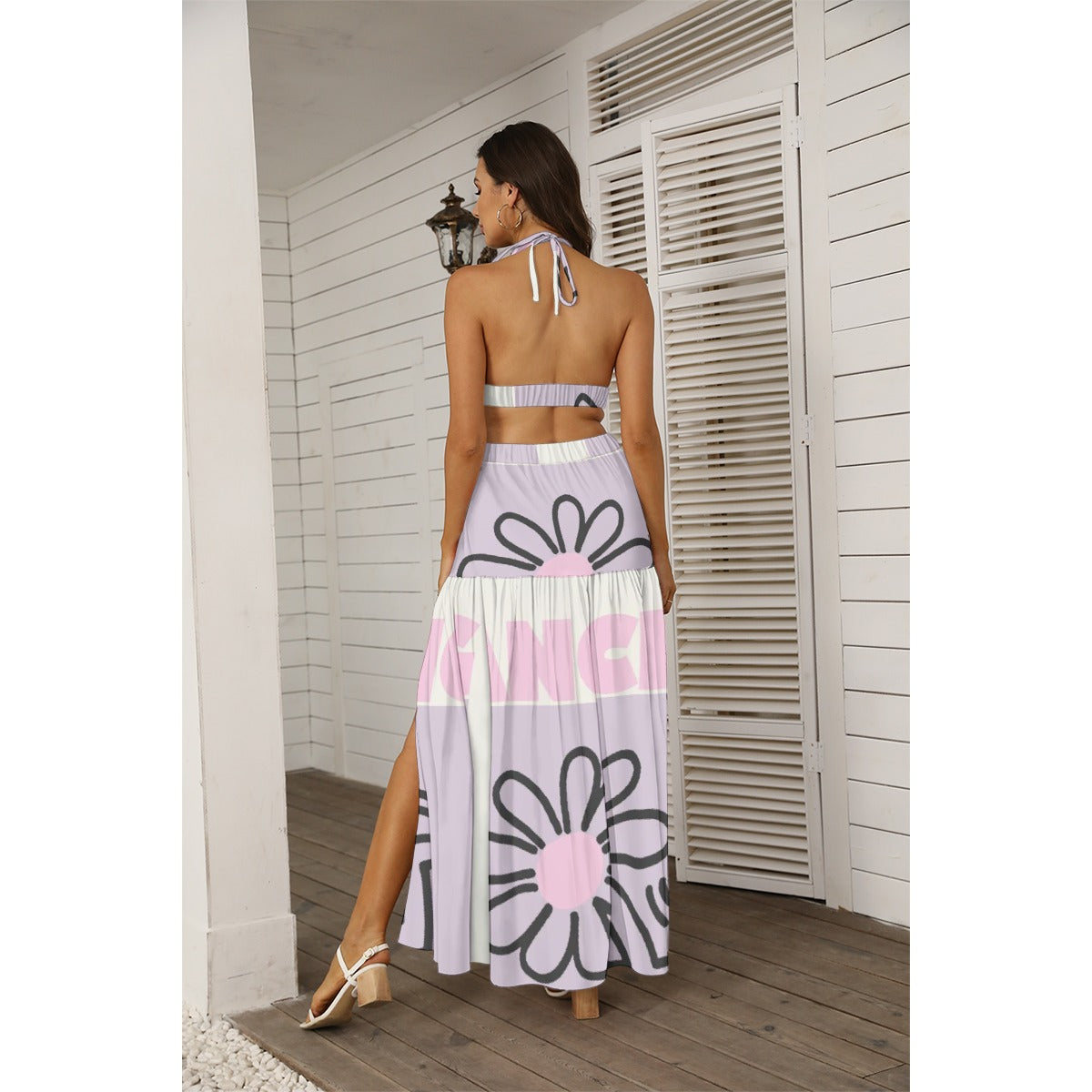 All-Over Print Women's Tie Back Wrap Dress