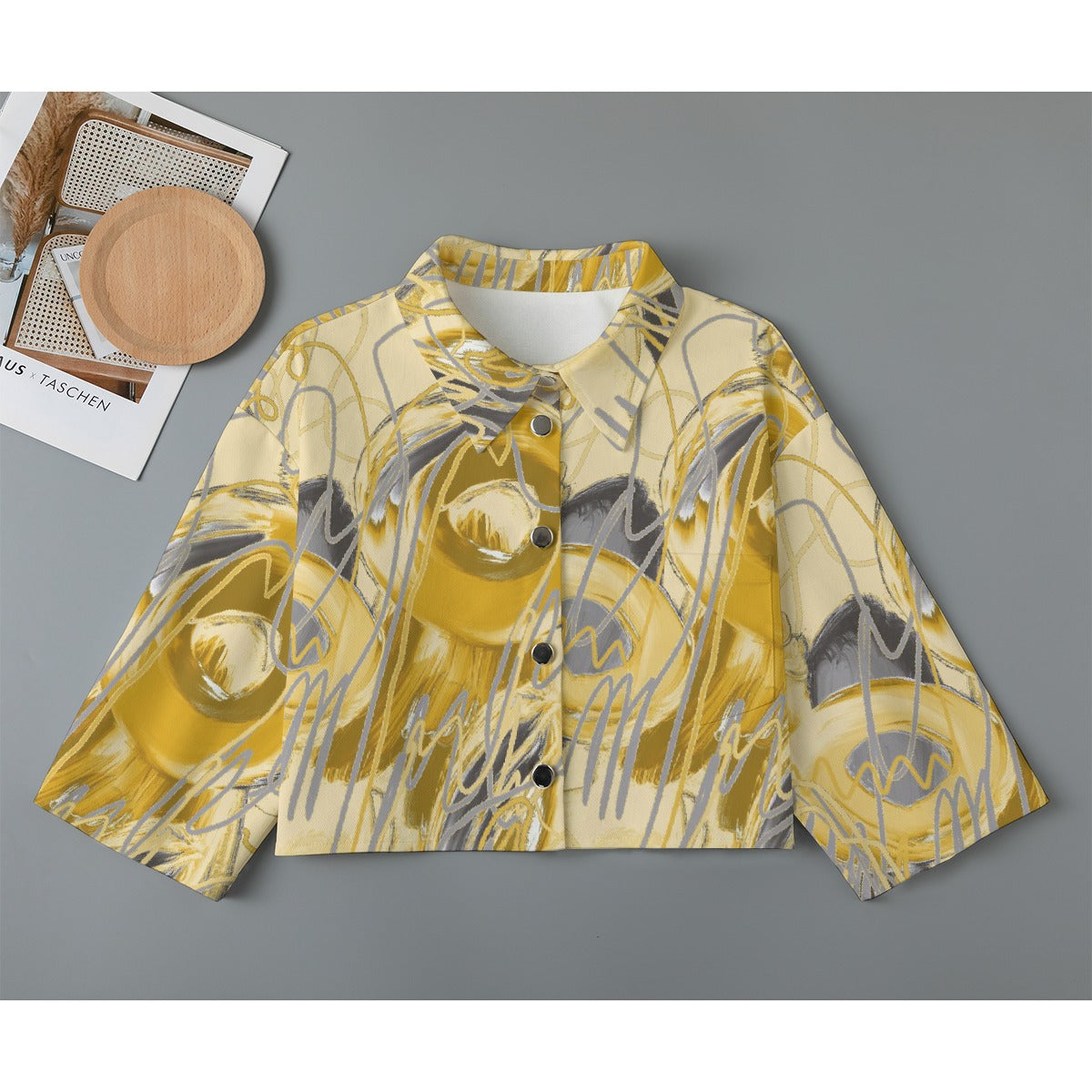 All-Over Print Women's Cropped Jacket | 245GSM Cotton