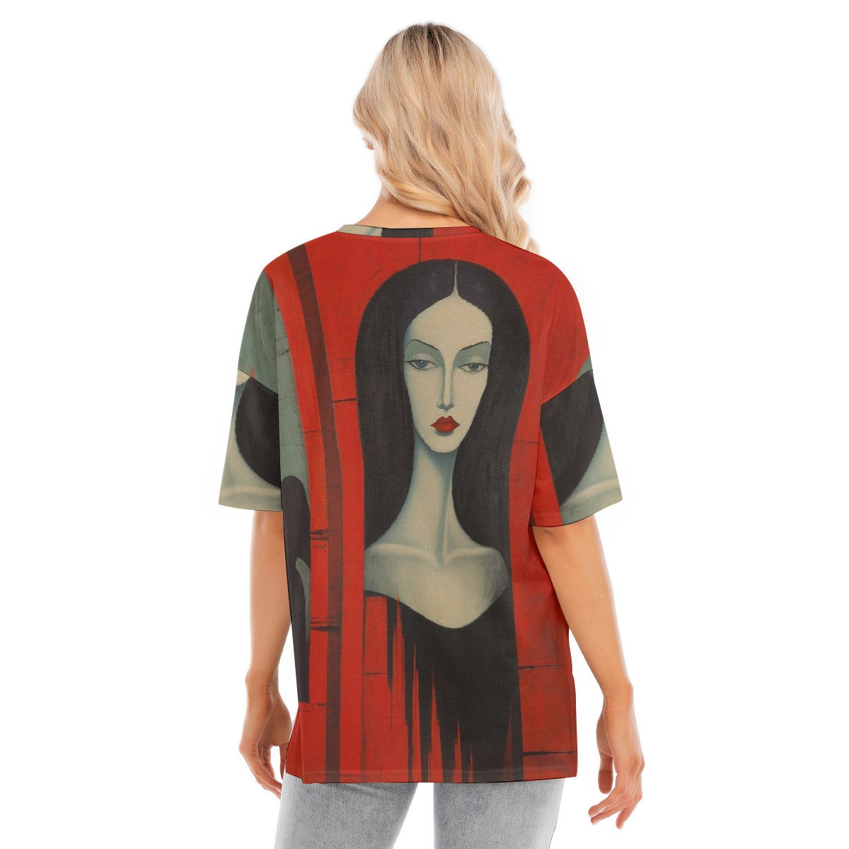 All-Over Print Women's Short Sleeves T-shirt With Hem Split