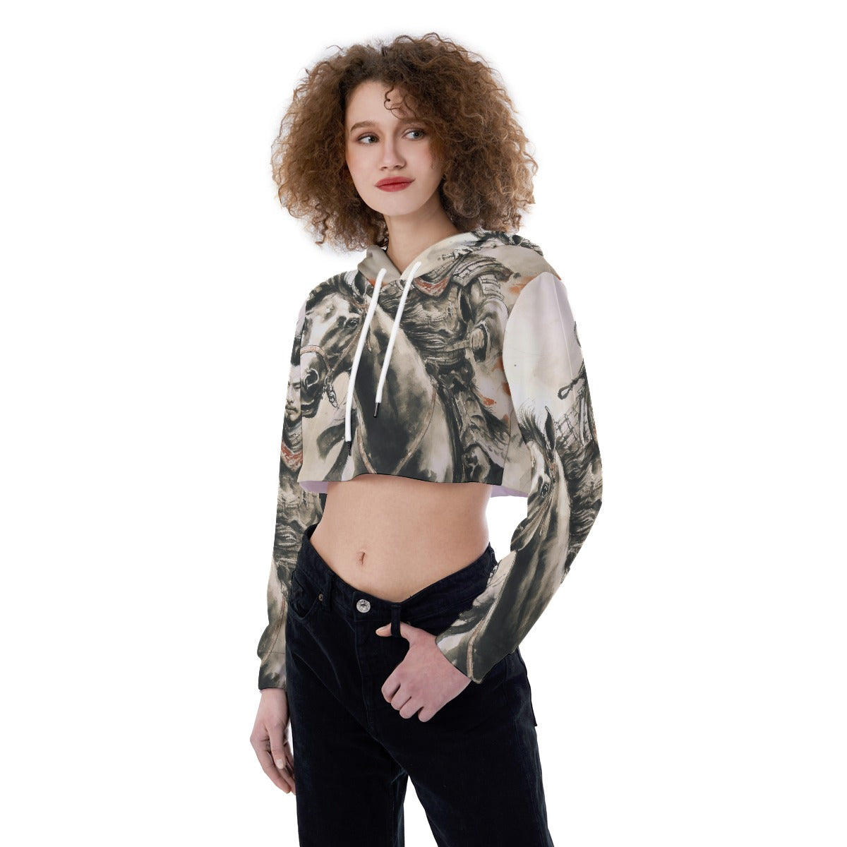 All-Over Print Women's Crop Top Hoodie