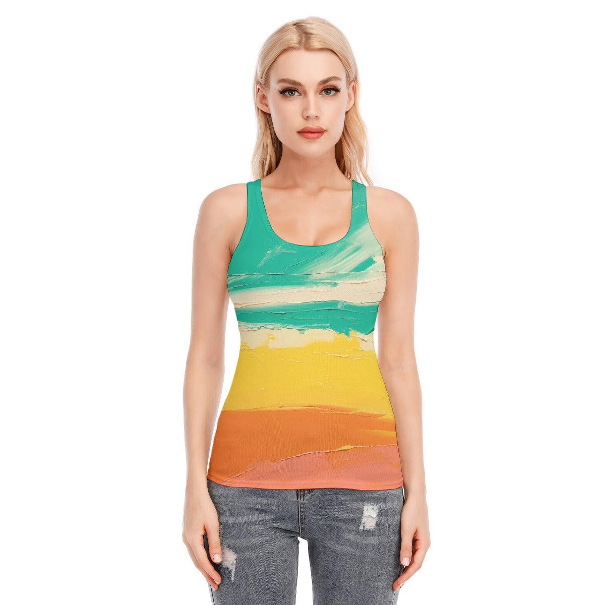All-Over Print Women's Racer Vest | 190GSM Cotton
