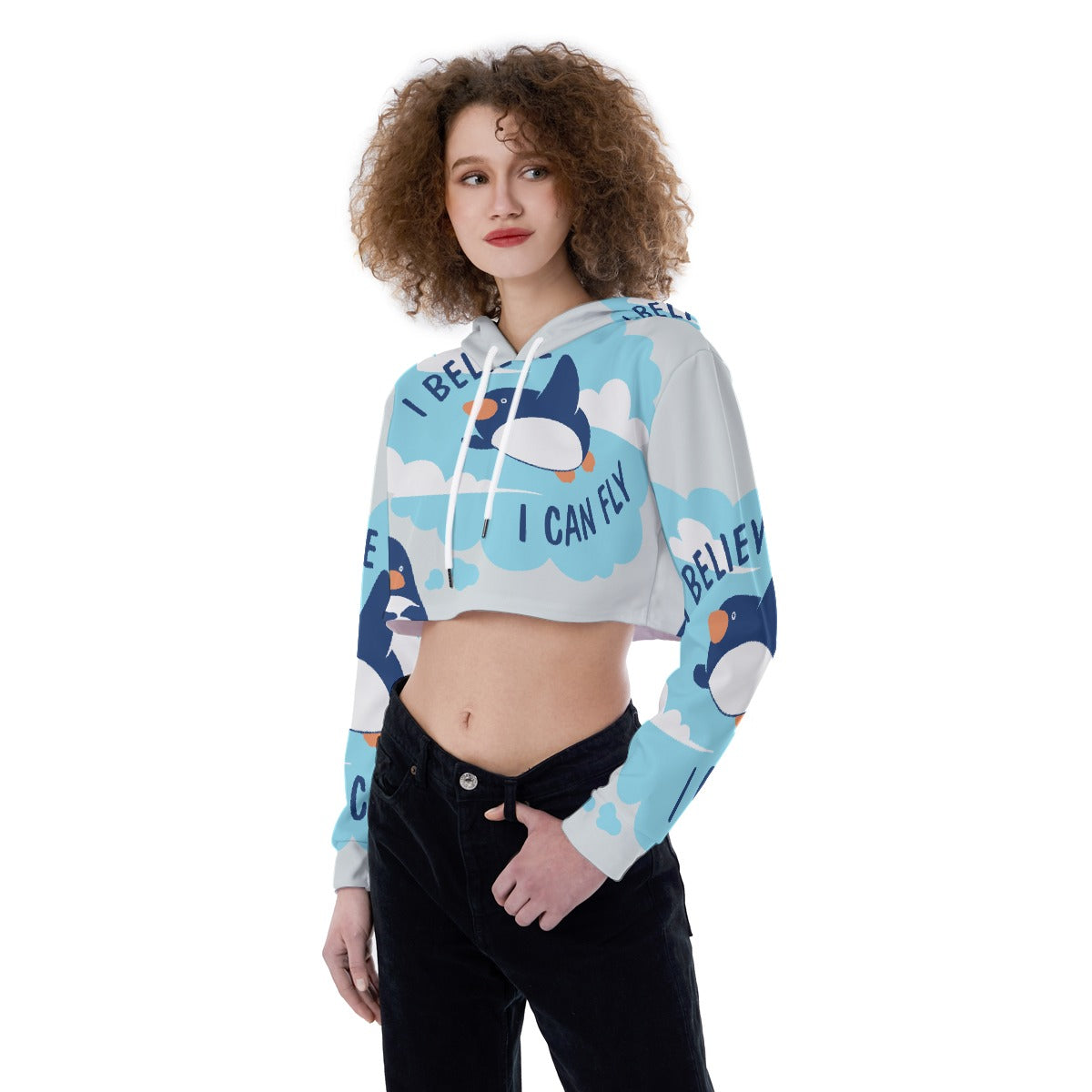 All-Over Print Women's Crop Top Hoodie