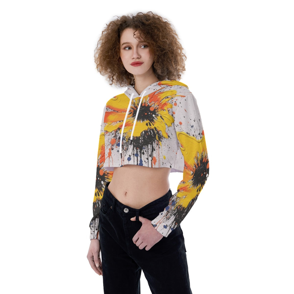 All-Over Print Women's Crop Top Hoodie