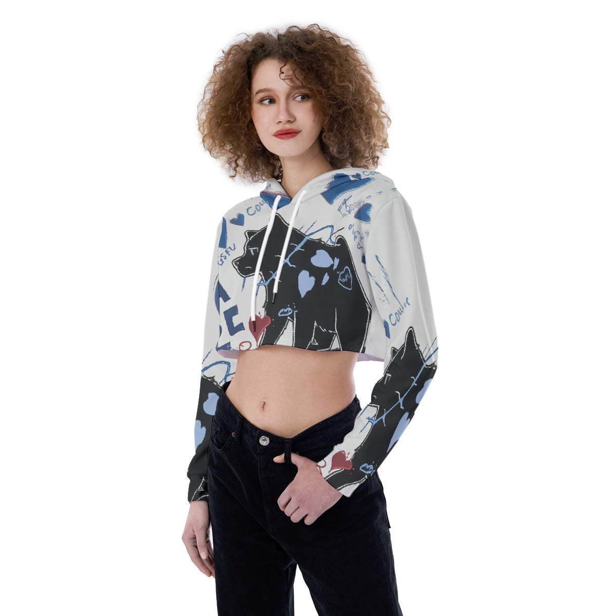 All-Over Print Women's Crop Top Hoodie