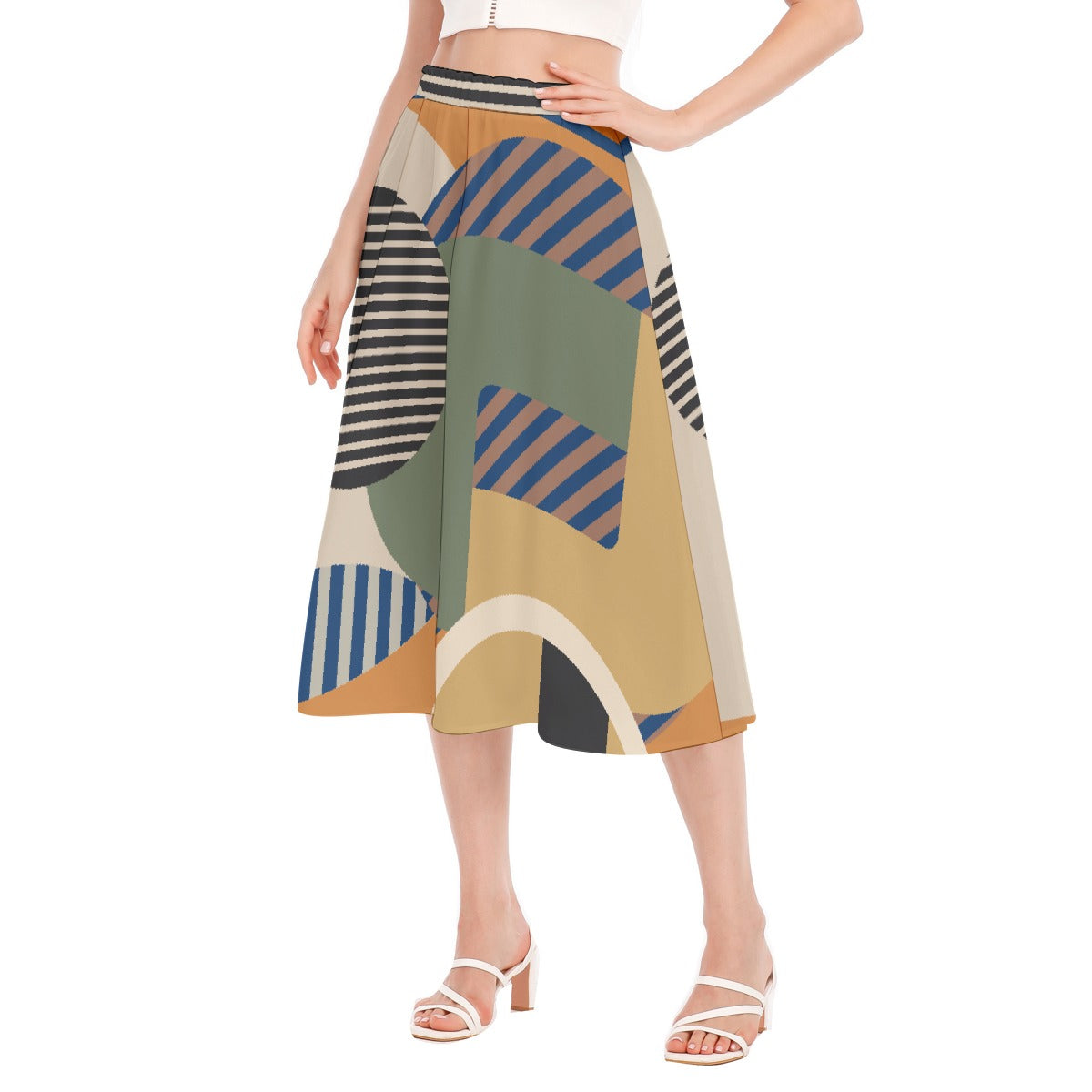 All-Over Print Women's Long Section Chiffon Skirt