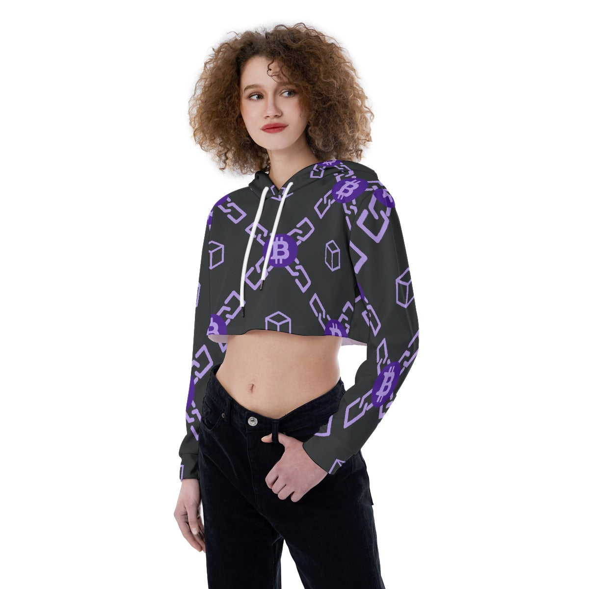 All-Over Print Women's Crop Top Hoodie