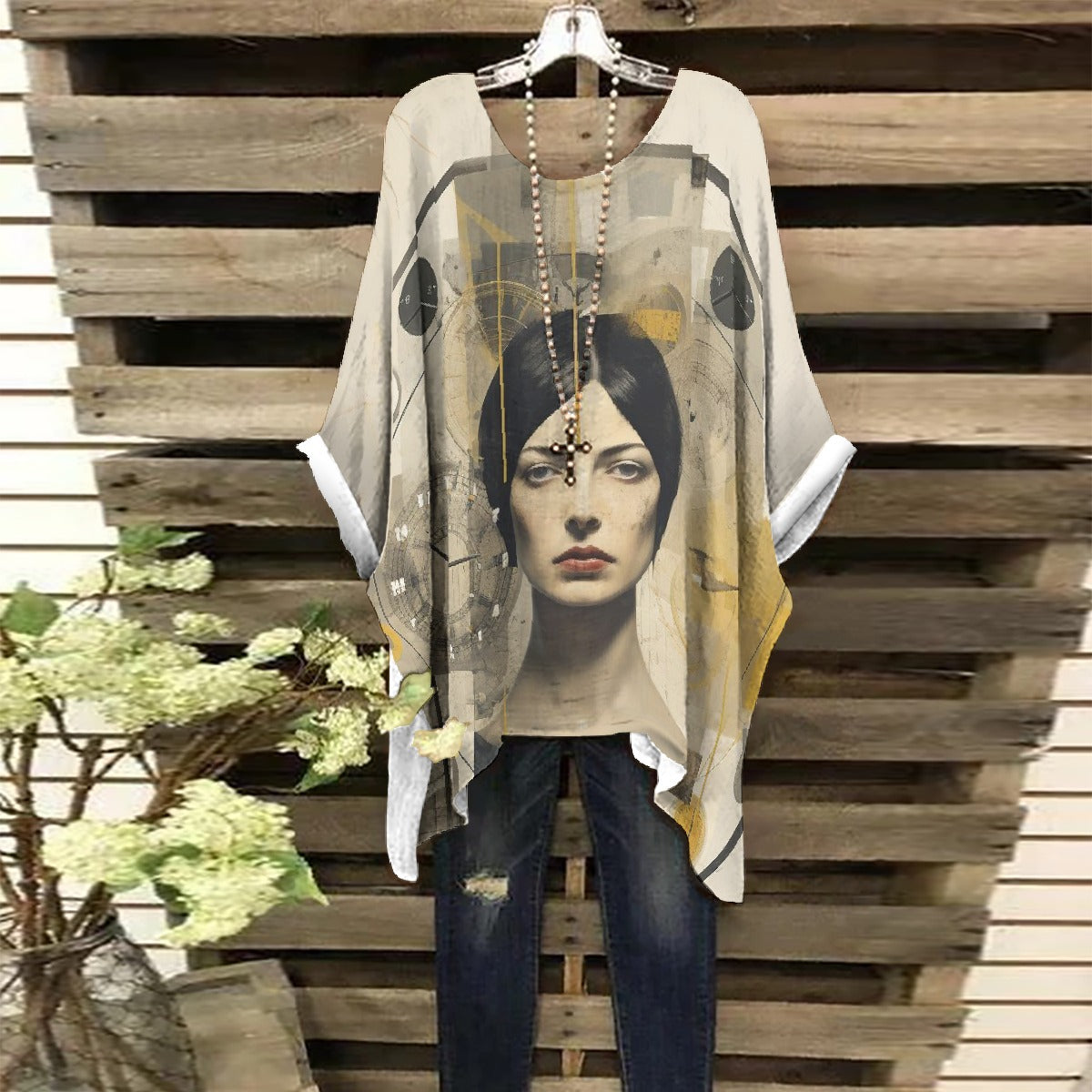 All-Over Print Women's Bat Sleeve Shirt