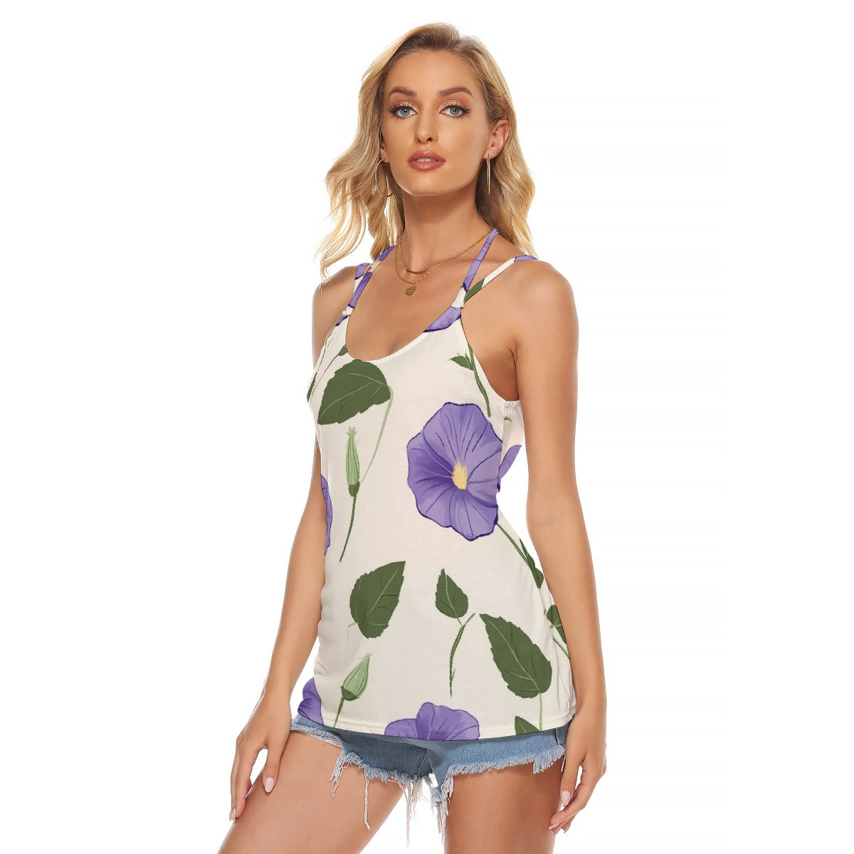 All-Over Print Women's Halter Top With Backless