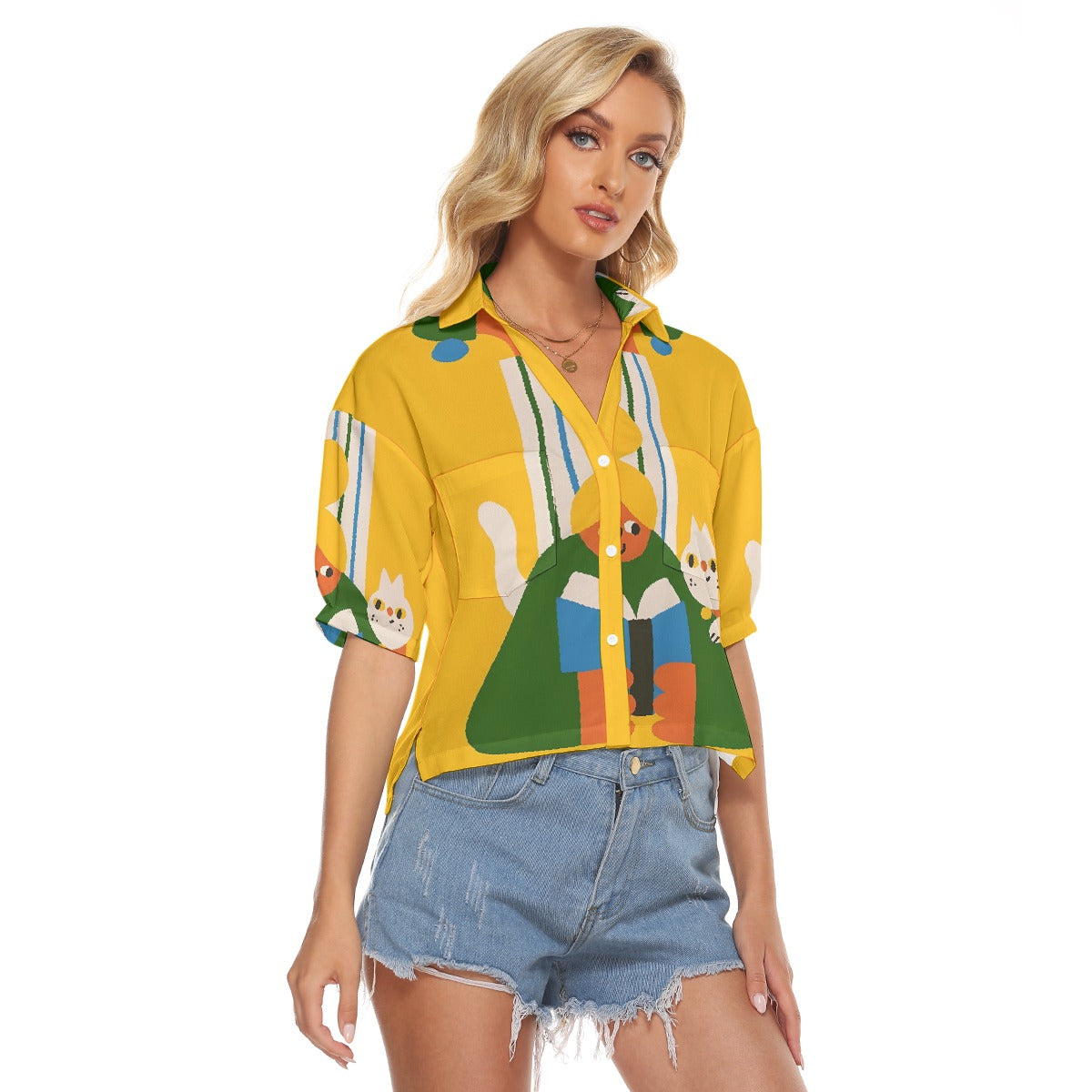 All-Over Print Women's V-neck Shirts