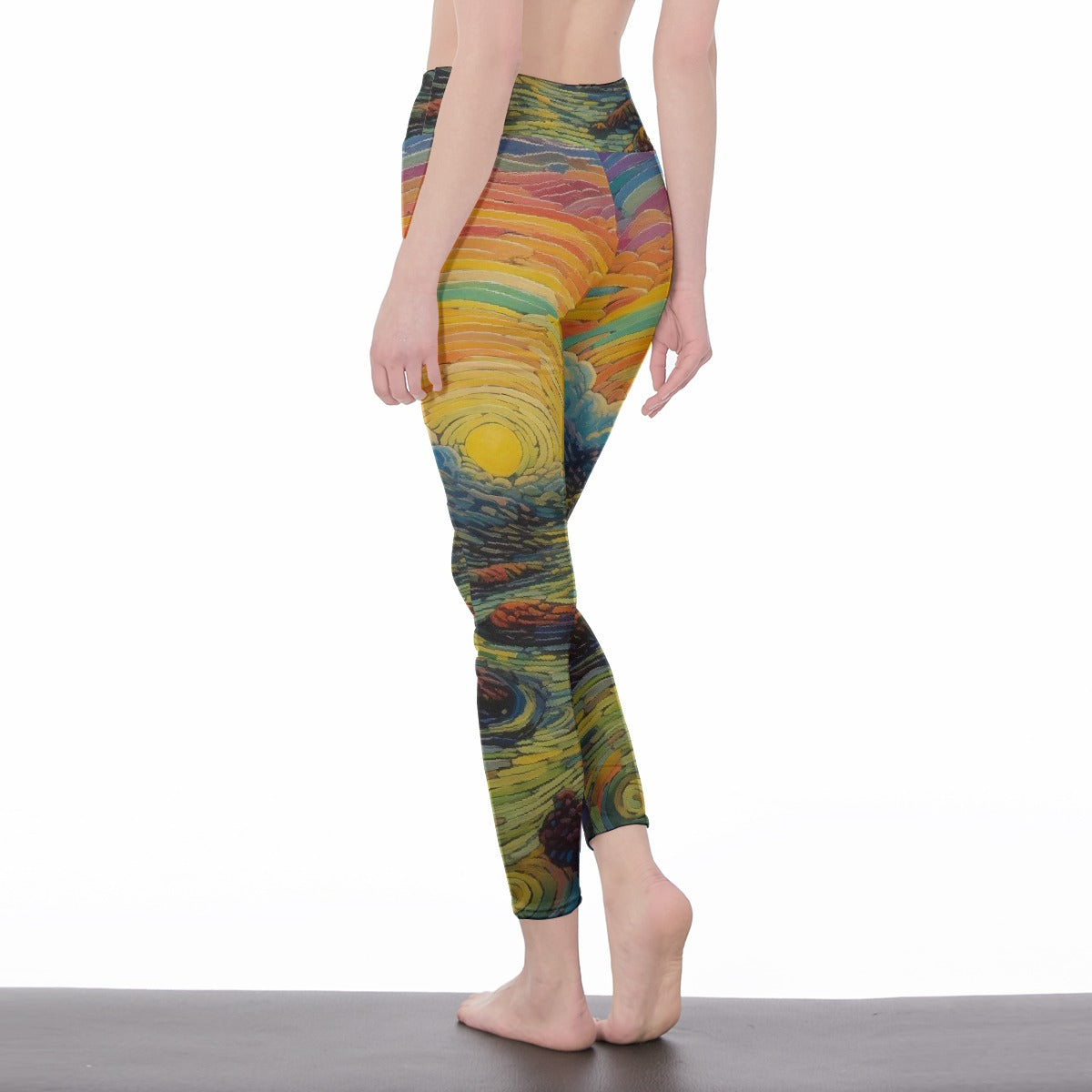 All-Over Print Women's High Waist Leggings | Side Stitch Closure