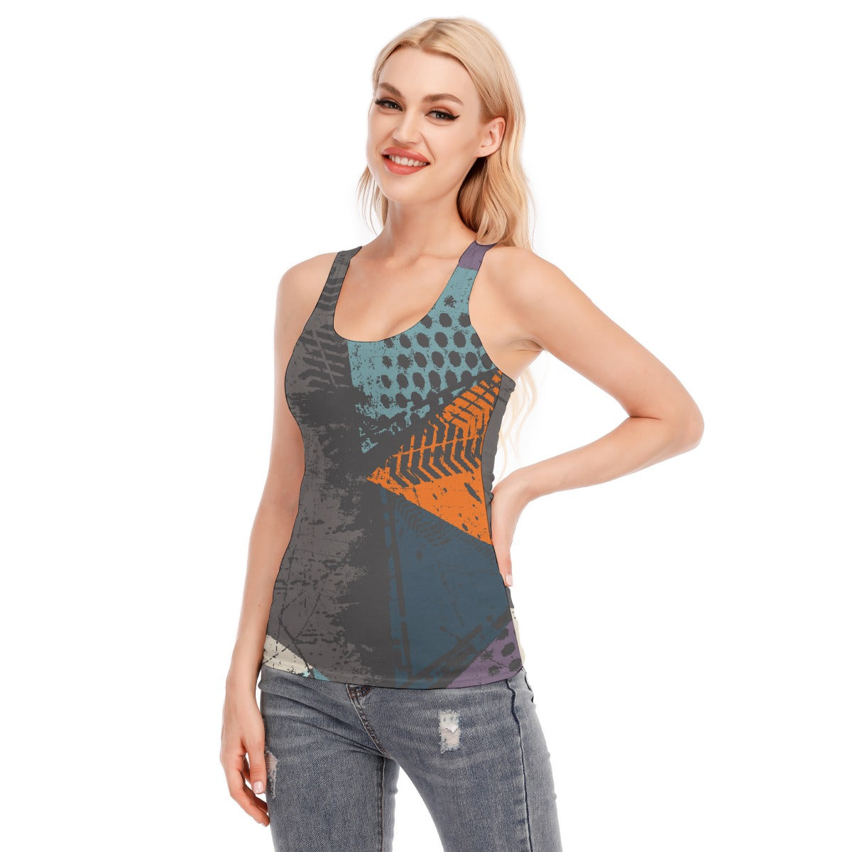 All-Over Print Women's Racer Vest | 190GSM Cotton
