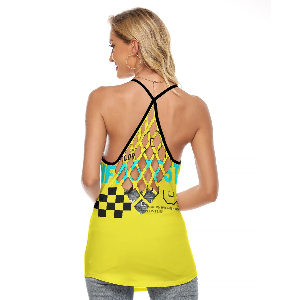 All-Over Print Women's Criss-Cross Open Back Tank Top