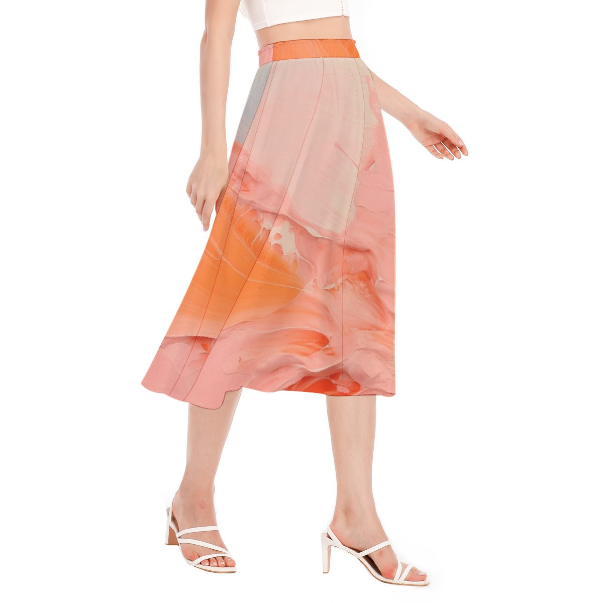 All-Over Print Women's Long Section Chiffon Skirt