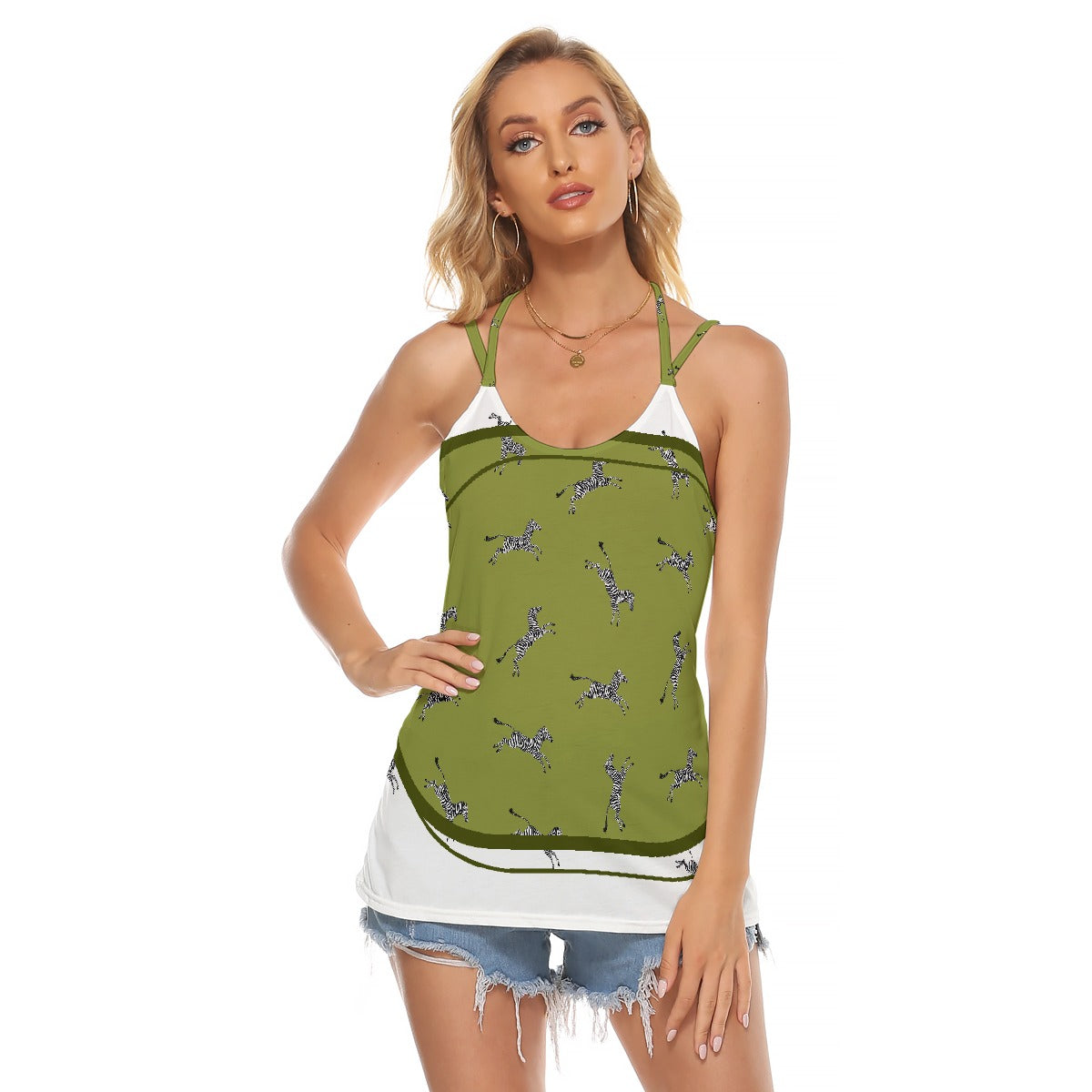 All-Over Print Women's Halter Top With Backless