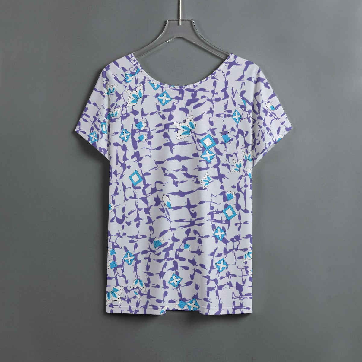 All-Over Print Women's Round Neck T-shirt With Raglan Sleeve