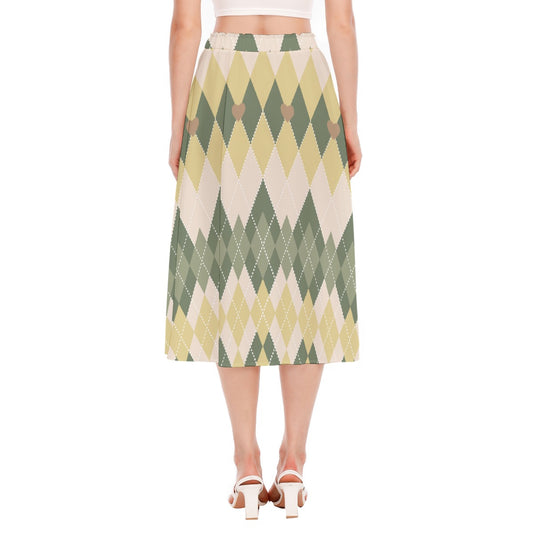 All-Over Print Women's Long Section Chiffon Skirt