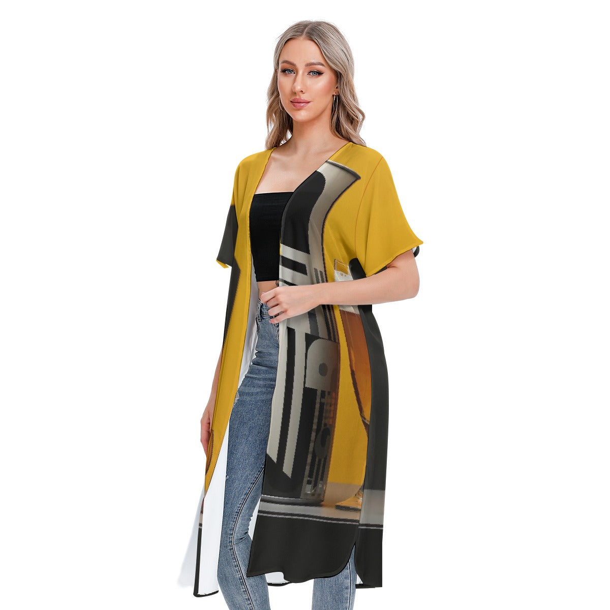 All-Over Print Women's Short Sleeve Cardigan