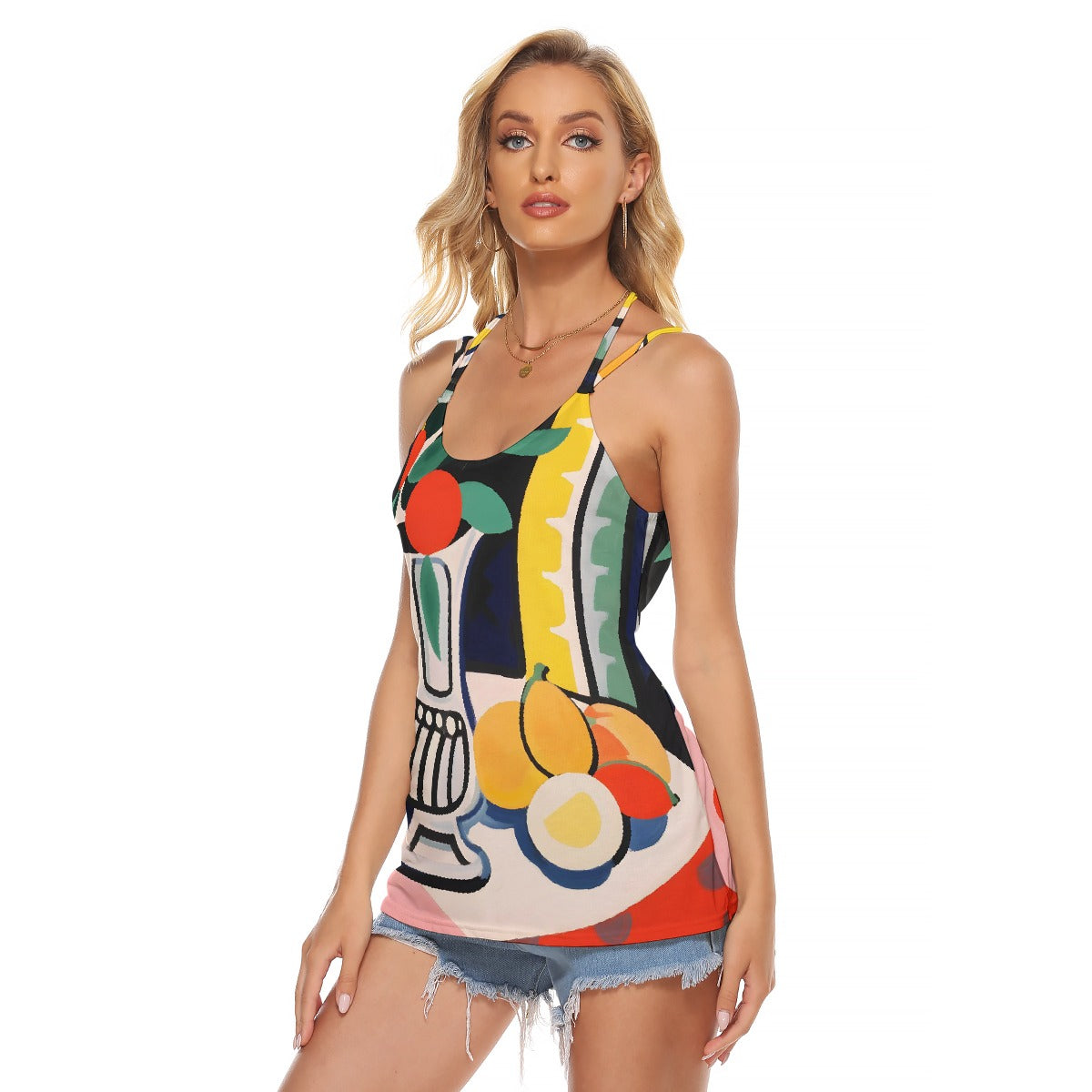 All-Over Print Women's Halter Top With Backless