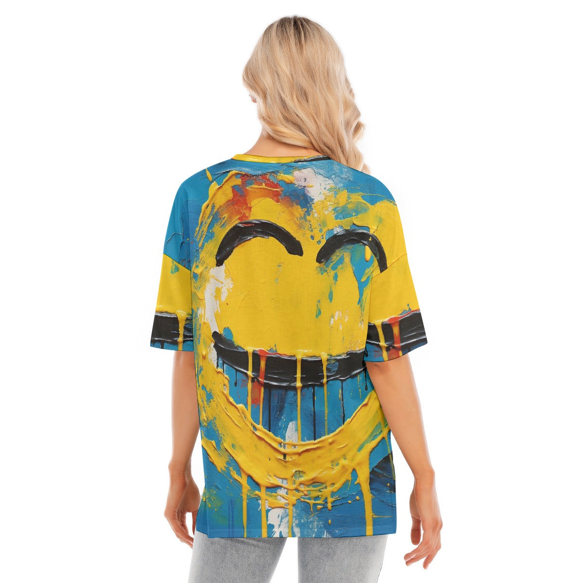 All-Over Print Women's Short Sleeves T-shirt With Hem Split