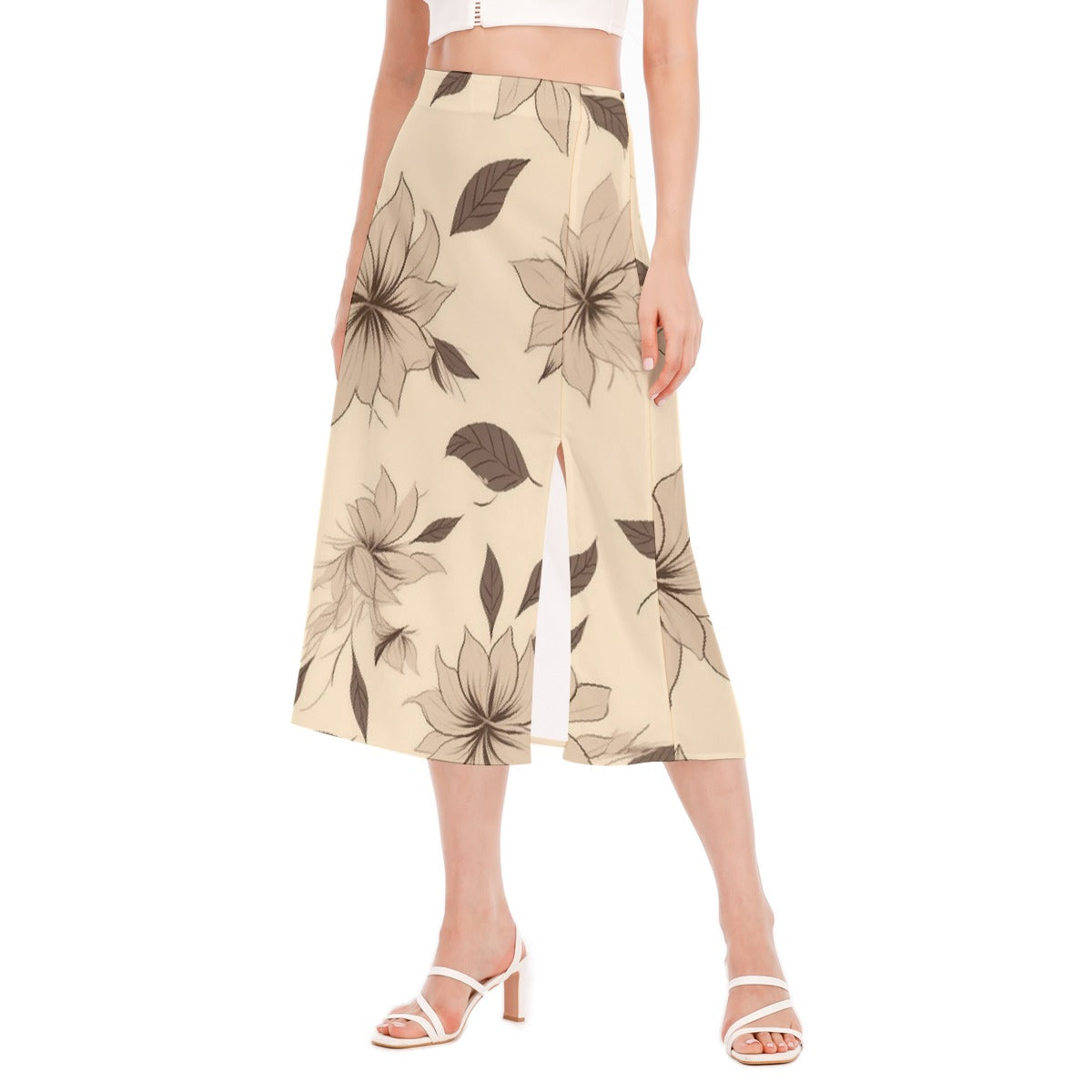 All-Over Print Women's High Slit Long Skirt