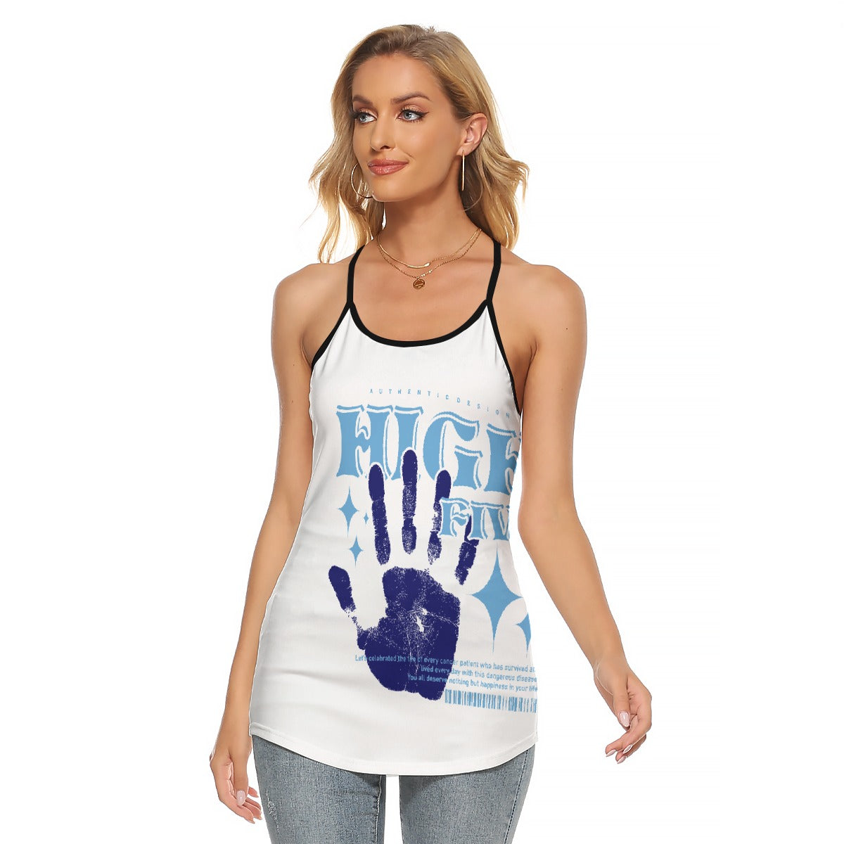 All-Over Print Women's Criss-Cross Open Back Tank Top