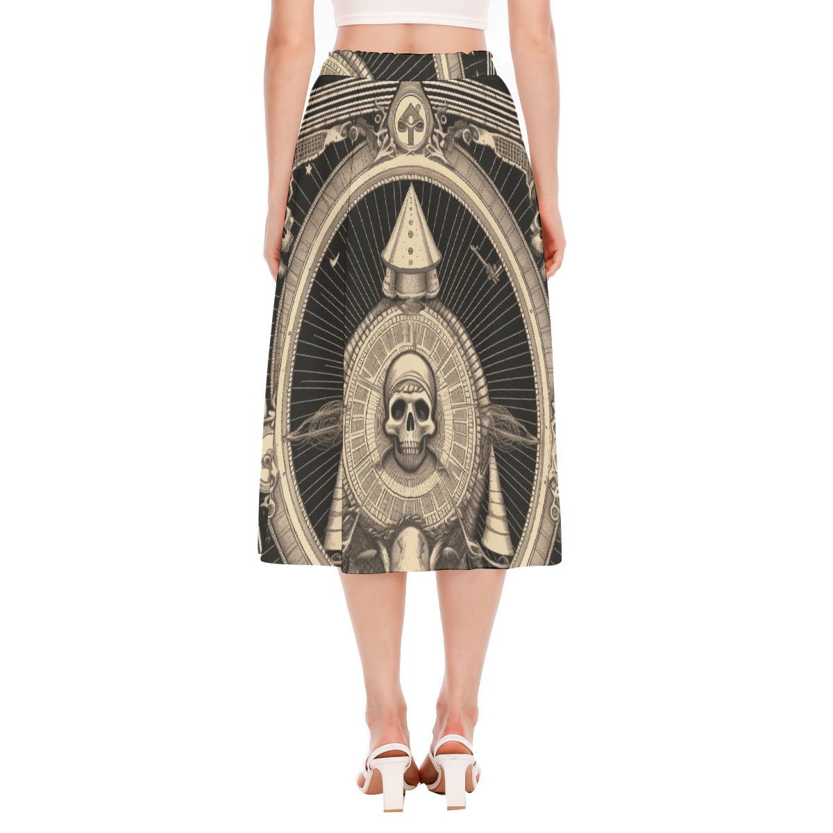 All-Over Print Women's Long Section Chiffon Skirt