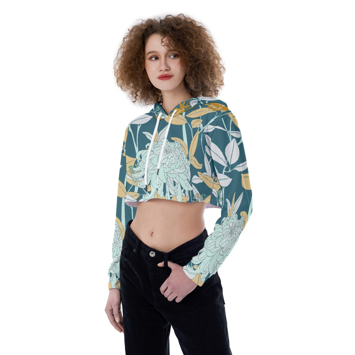 All-Over Print Women's Crop Top Hoodie