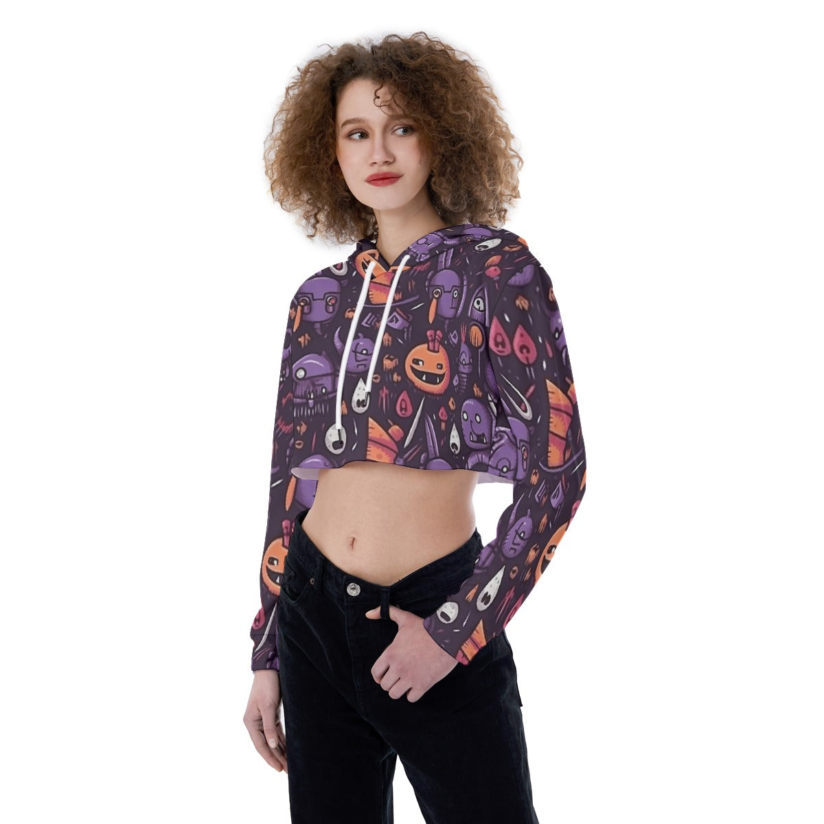 All-Over Print Women's Crop Top Hoodie